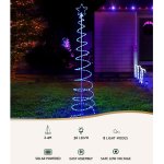 Jingle Jollys Solar Christmas Tree 2.4m Motif Lights 8 Modes Multi Colour