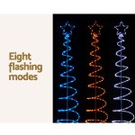 Jingle Jollys Solar Christmas Tree 2.4m Motif Lights 8 Modes Multi Colour