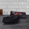 soga 2x 37x12.5cm black ornament boat shaped plate ceramic food decoration serving tray