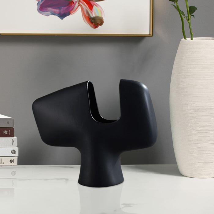 soga 44x35cm ornament modern black abstract ceramic vase with unique decorative piece for home decor soga 44x35cm ornament modern black abstract ceramic vase with unique decorative piece for home decor