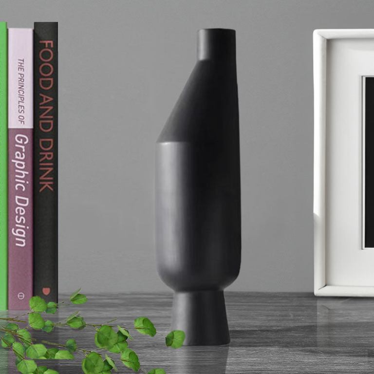 soga 14x52cm ornament black minimalist vases with narrow neck rounded body soga 14x52cm ornament black minimalist vases with narrow neck rounded body