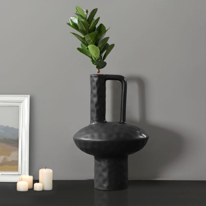 soga 20x30cm ornament contemporary black ceramic vase decorative soga 20x30cm ornament contemporary black ceramic vase decorative
