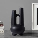 soga ornament black modern geometric vase minimalist double tube soga ornament black modern geometric vase minimalist double tube