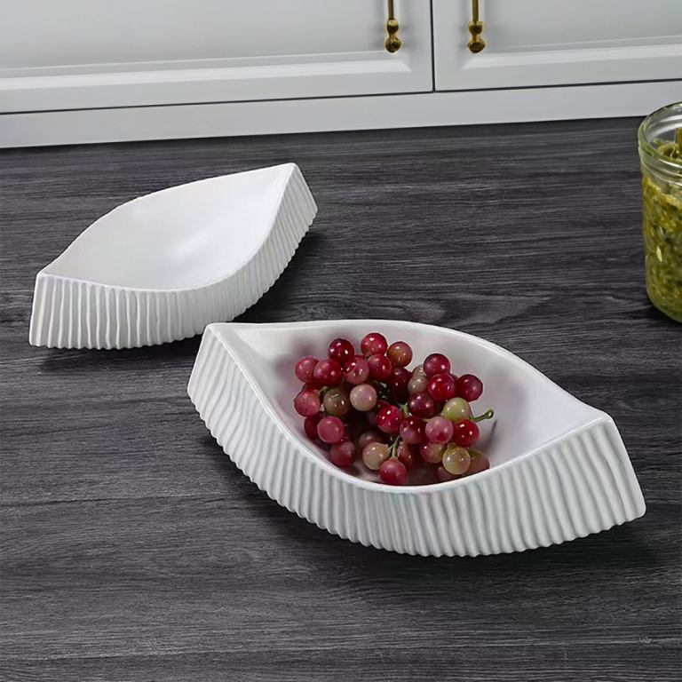 soga 37x12.5cm ornament white boat shaped plate ceramic soga 37x12.5cm ornament white boat shaped plate ceramic