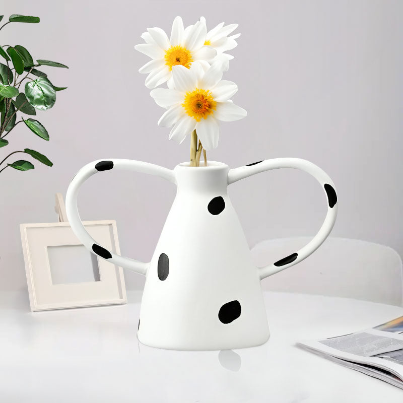 soga 23.5x11cm ornament vase with polka dot handicraft decorations in