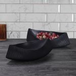 soga 37x12.5cm ornament black boat shaped plate ceramic