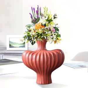 soga 2x 28x30cm ornament large matte red vases countertop decoration accessories home decor