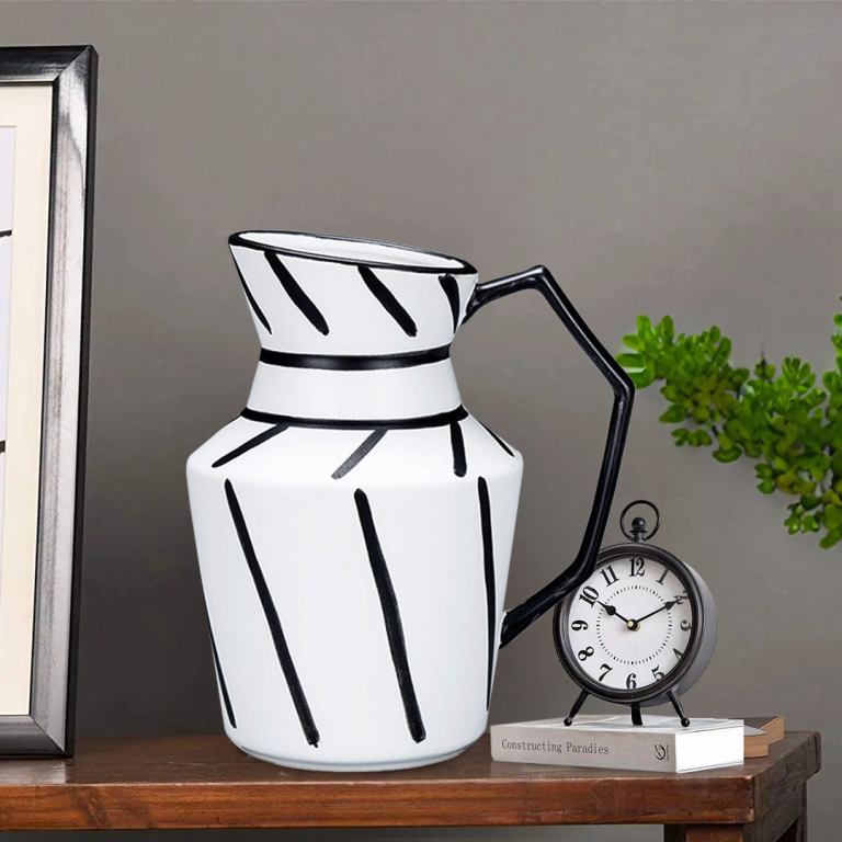 soga 23.5x19.5cm ornament modern ceramic vase with handle