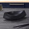soga 2x 37x12.5cm black ornament boat shaped plate ceramic food decoration serving tray