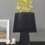 soga 2x 21x25.5cm small black ornament geometric decor ceramic vase flower pots