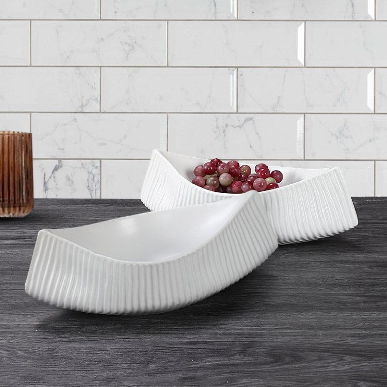 soga 37x12.5cm ornament white boat shaped plate ceramic soga 37x12.5cm ornament white boat shaped plate ceramic