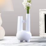soga 2x white ornament modern geometric vase minimalist double tube soga 2x white ornament modern geometric vase minimalist double tube