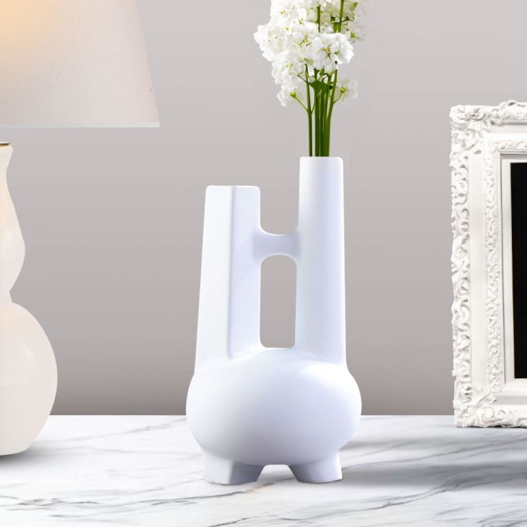 soga 2x white ornament modern geometric vase minimalist double tube soga 2x white ornament modern geometric vase minimalist double tube