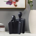 soga ornament black set of 2 abstract human figurine sculptures minimalist