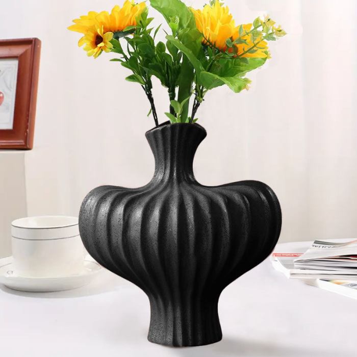 soga 2x 28x30cm ornament large matte black vases countertop decoration soga 2x 28x30cm ornament large matte black vases countertop decoration