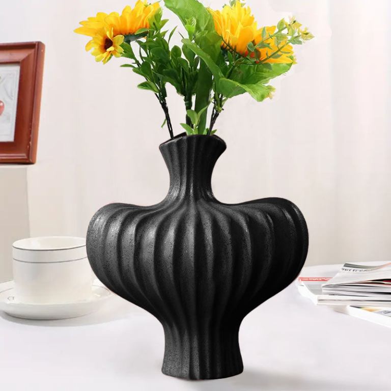soga 2x 28x30cm ornament large matte black vases countertop decoration