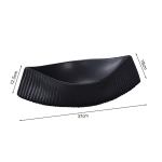 soga 2x 37x12.5cm black ornament boat shaped plate ceramic food decoration serving tray