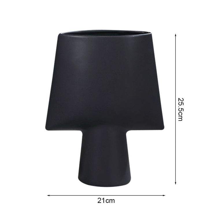soga 21x25.5cm small black ornament geometric decor ceramic vase flower pots