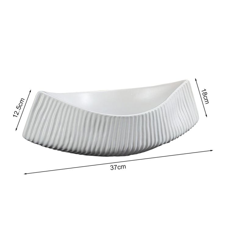 soga 37x12.5cm ornament white boat shaped plate ceramic soga 37x12.5cm ornament white boat shaped plate ceramic