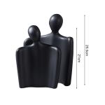 soga ornament black set of 2 abstract human figurine sculptures minimalist