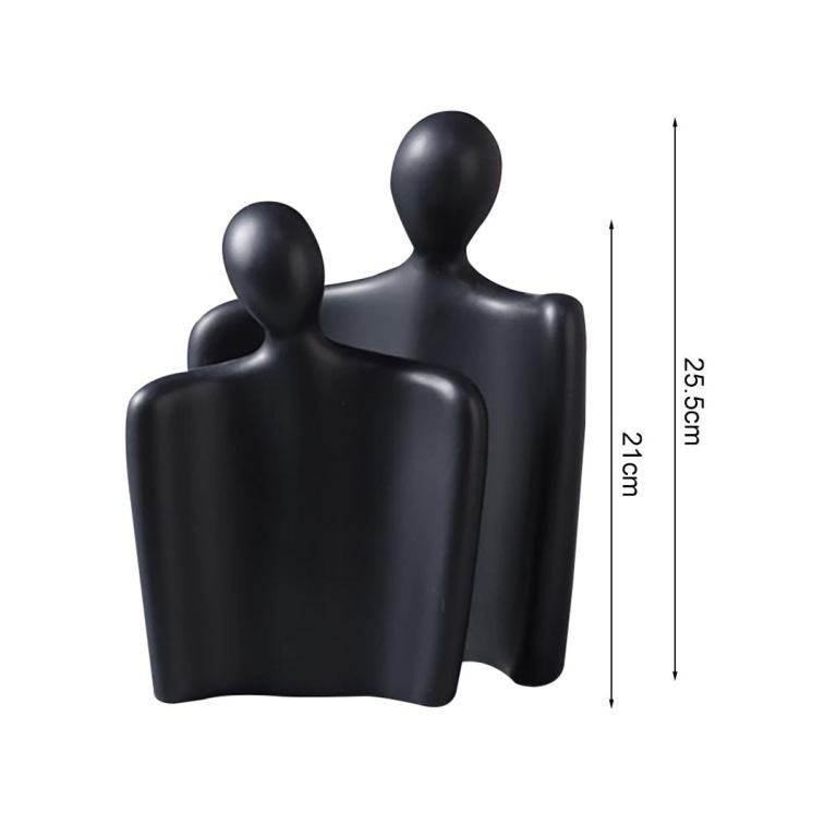 soga ornament black set of 2 abstract human figurine sculptures minimalist