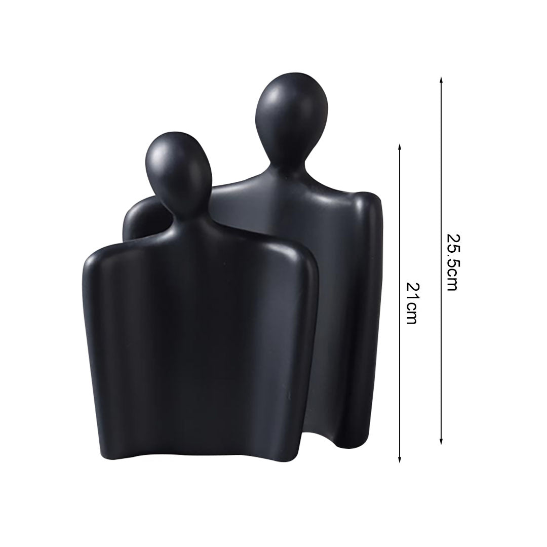 soga ornament black set of 2 abstract human figurine sculptures minimalist