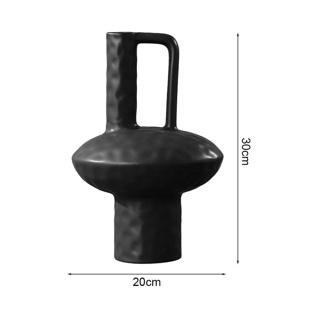 soga 2x 20x30cm ornament contemporary black ceramic vase
