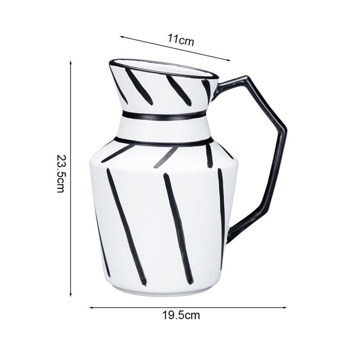 soga 23.5x19.5cm ornament modern ceramic vase with handle
