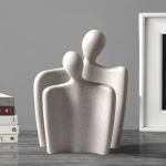 soga ornament matte cream set of 2 abstract human figurine sculptures minimalist
