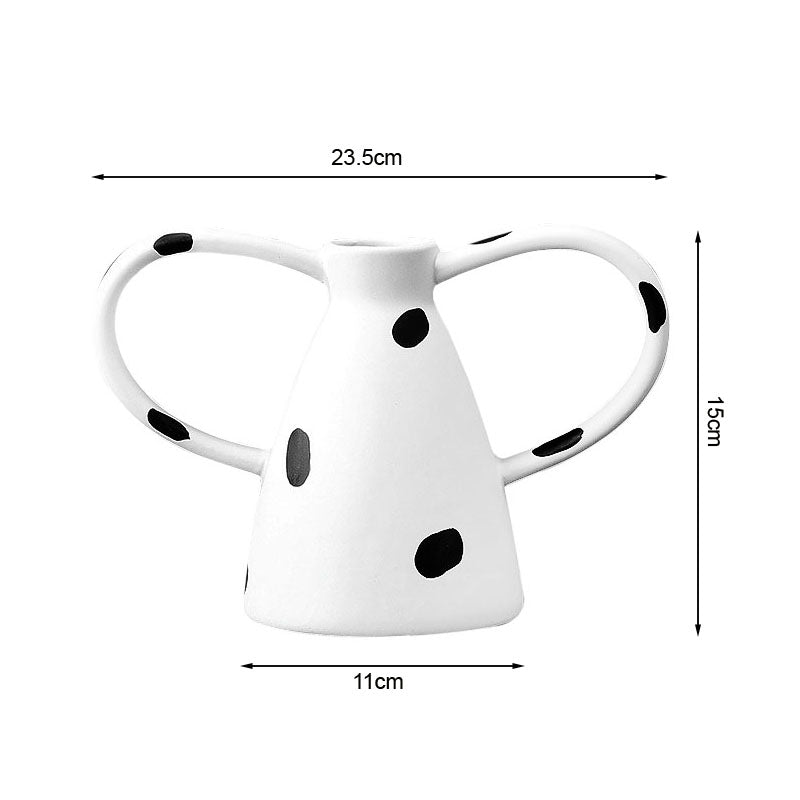 soga 2x 23.5x11cm ornament vase with polka dot handicraft decorations in