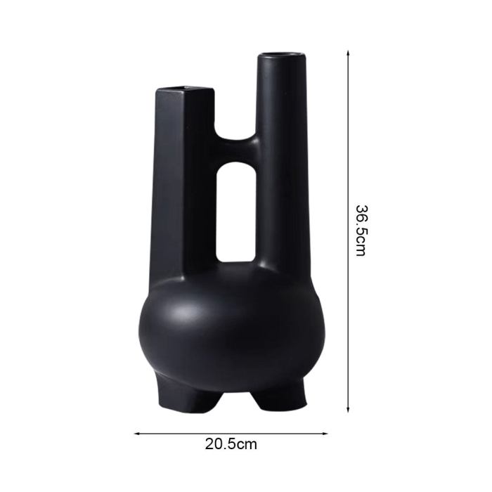 soga ornament black modern geometric vase minimalist double tube soga ornament black modern geometric vase minimalist double tube