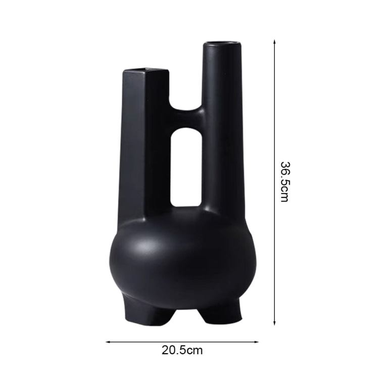 soga ornament black modern geometric vase minimalist double tube soga ornament black modern geometric vase minimalist double tube