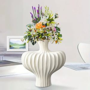 soga 2x 28x30cm ornament large matte white vases countertop decoration