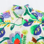 Women's Long Retro Floral Prin Shirt Dress 3