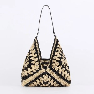 Women's Woven Summer Straw Tote Bag