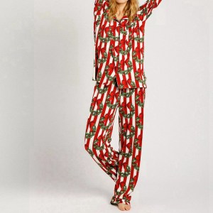 Women’s 2 Piece Christmas Pyjama Set Long Sleeve Stripes 4