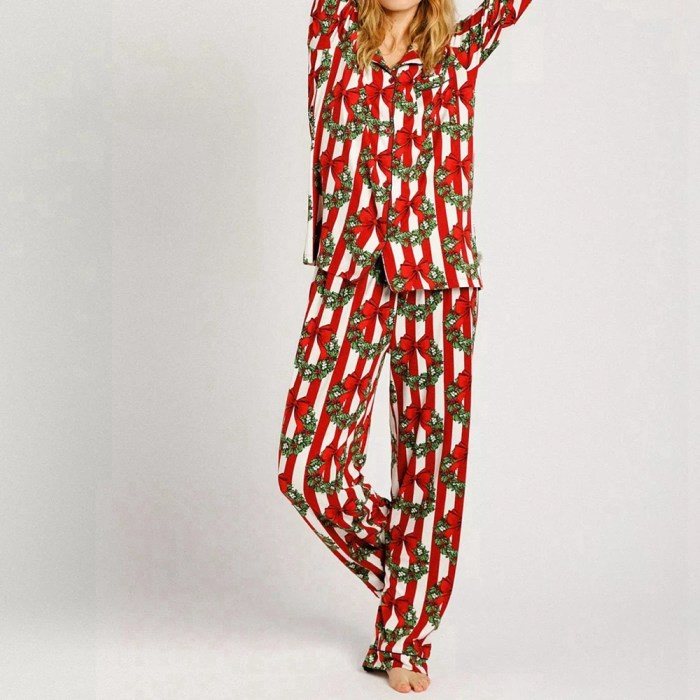women’s 2 piece christmas pyjama set long sleeve stripes Women’s 2 Piece Christmas Pyjama Set Long Sleeve Stripes 4