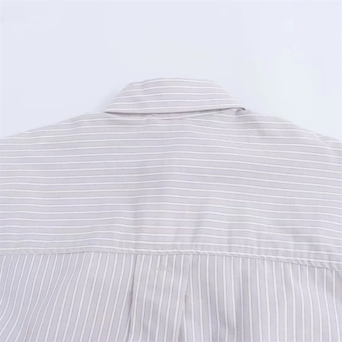 zach women's striped poplin long sleeve loose casual shirt Zach Women's Striped Poplin Long Sleeve Loose Casual Shirt 6