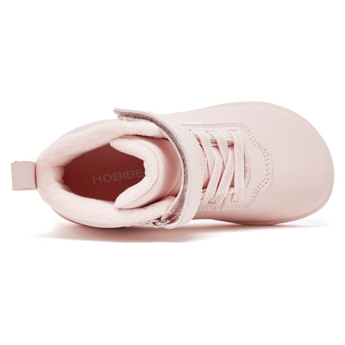 hobibear kids winter barefoot faux fur lined ankle hook loop high top sneaker shoes HOBIBEAR Kids Winter Barefoot Faux Fur Lined Ankle Hook-Loop High Top Sneaker Shoes 5