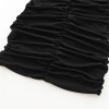 Zach Women's Slim Fit Solid Color Pleated Dress with Shoulder Pads 6