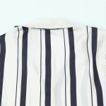 Zach Women's Casual Loose Collar Long Sleeve Striped Silk Texture Shirt 5