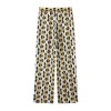 Zach Women's Fashion Versatile Printed Long Sleeve Collar Shirt with Loose High Waist Pants Casual Set 5