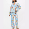 Women's 2 Piece Aesthetic Pattern Print Loungewear Set Coffee 1