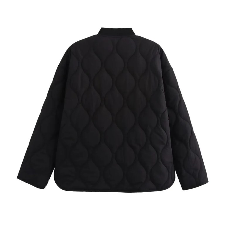zach women's leopard print lined single breasted quilted coat with stand up collar Zach Women's Leopard Print Lined Single-Breasted Quilted Coat with Stand-Up Collar 3