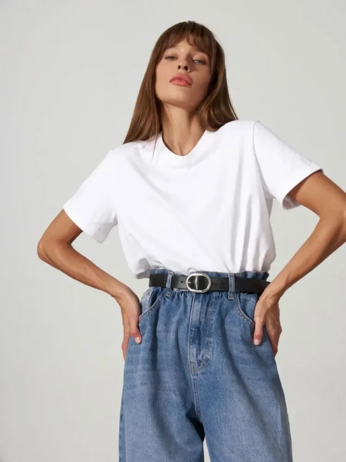 Bornlad Summer 100% Cotton Women's Short Sleeve Crop T-Shirt