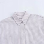 zach women's striped poplin long sleeve loose casual shirt Zach Women's Striped Poplin Long Sleeve Loose Casual Shirt 3