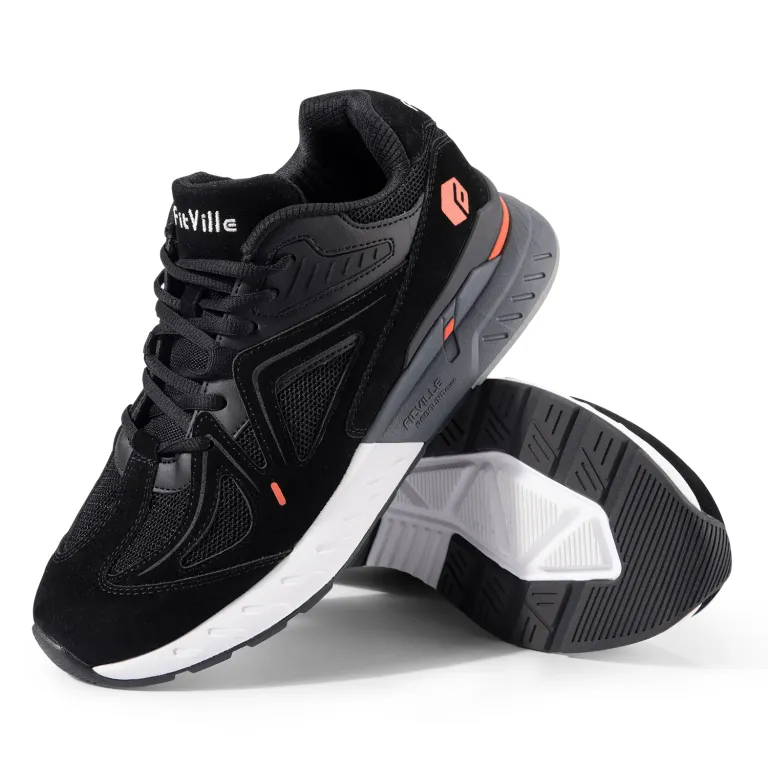FitVille Men's Walking Shoes Extra Wide Lightweight Sneakers for Flat Feet Arch Fit Heel Pain Relief Non-Slip Running Shoes 1