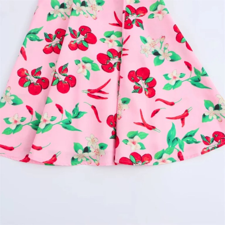 zach women's one shoulder cherry print mini dress with bow strap Zach Women's One-Shoulder Cherry Print Mini Dress with Bow Strap 4