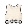 zach women's round neck sleeveless hook flower knitted tank top with high waist straight pants fashion set Zach Women's Round Neck Sleeveless Hook Flower Knitted Tank Top with High Waist Straight Pants Fashion Set 3