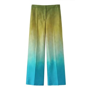zach women's tie dyed silk satin texture draping shirt loose wide leg pants casual set Zach Women\'s Tie-Dyed Silk Satin Texture Draping Shirt Loose Wide Leg Pants Casual Set 4
